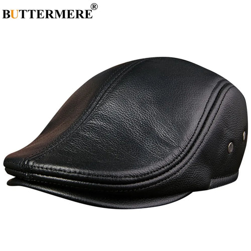 BUTTERMERE Flat Leather Men's Berets