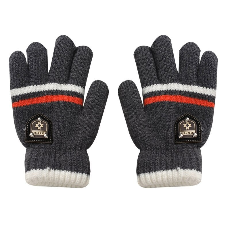 Full Fingers Gloves Winter Soft Warm Gloves for 5-10 Years Boys Girls 6 Colors