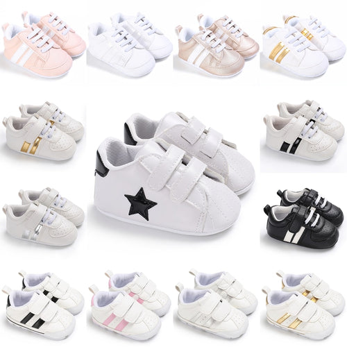 Toddler first Walker Baby Boys /Girls Classic Sports & soft bottom PURE Leather casual shoes