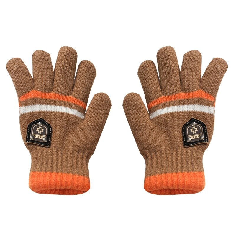 Full Fingers Gloves Winter Soft Warm Gloves for 5-10 Years Boys Girls 6 Colors